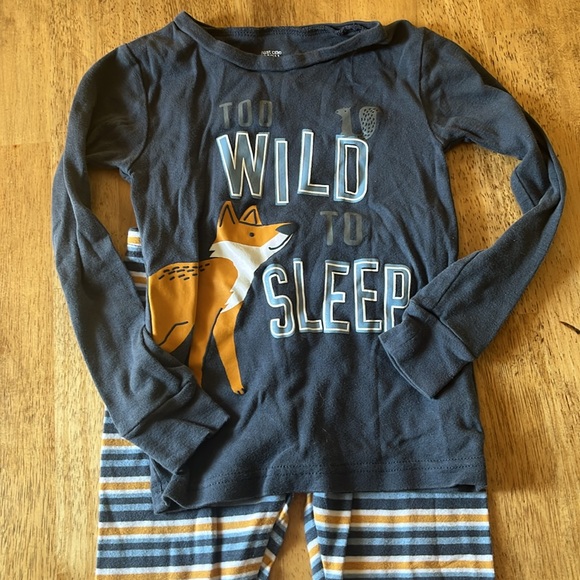 Kids Blue Fox Pajama Set - Picture 2 of 3